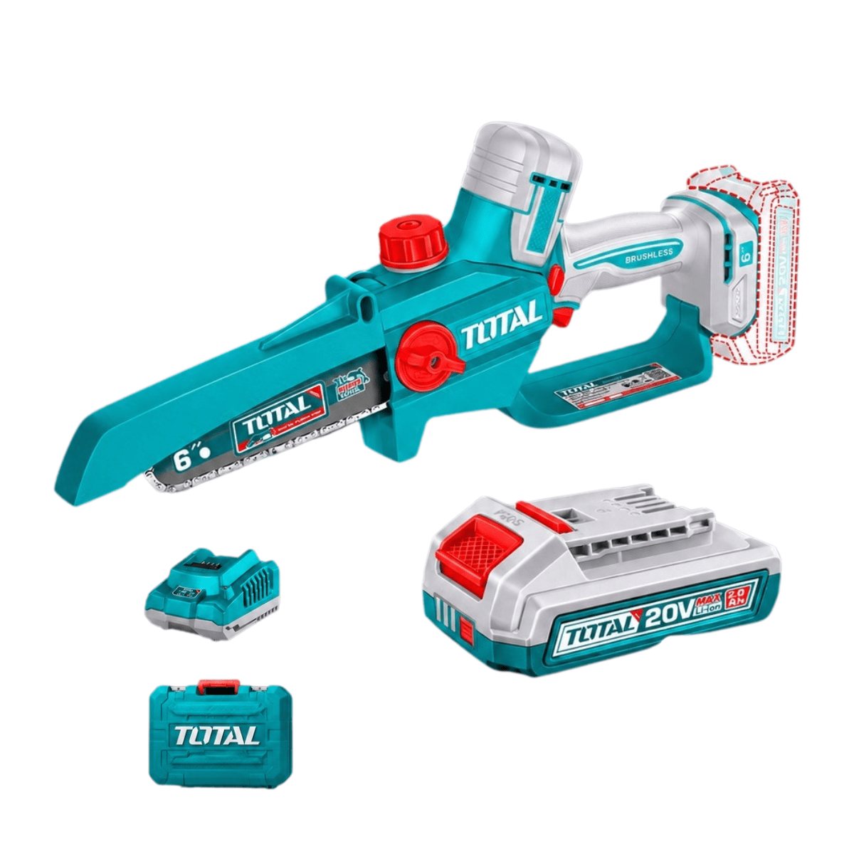 Cortadora de Ramas a Batería 20V 6″ con 2 Baterías
